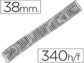 ESPIRAL METALICA 38 MM NEGRO PASO 5:1 CAJA 25 GBC | 25 UNIDADES | (GBC)